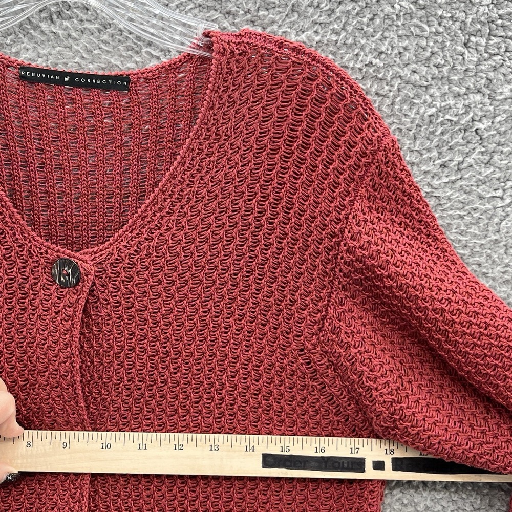 Peruvian Connection Sweater Small Rust Orange Pim… - image 6